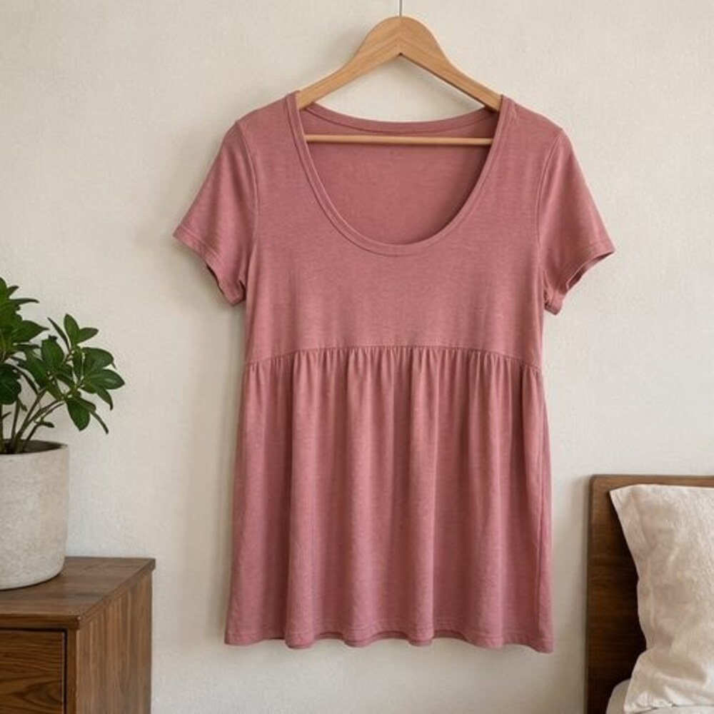 Rose Scoop Neck Babydoll Top